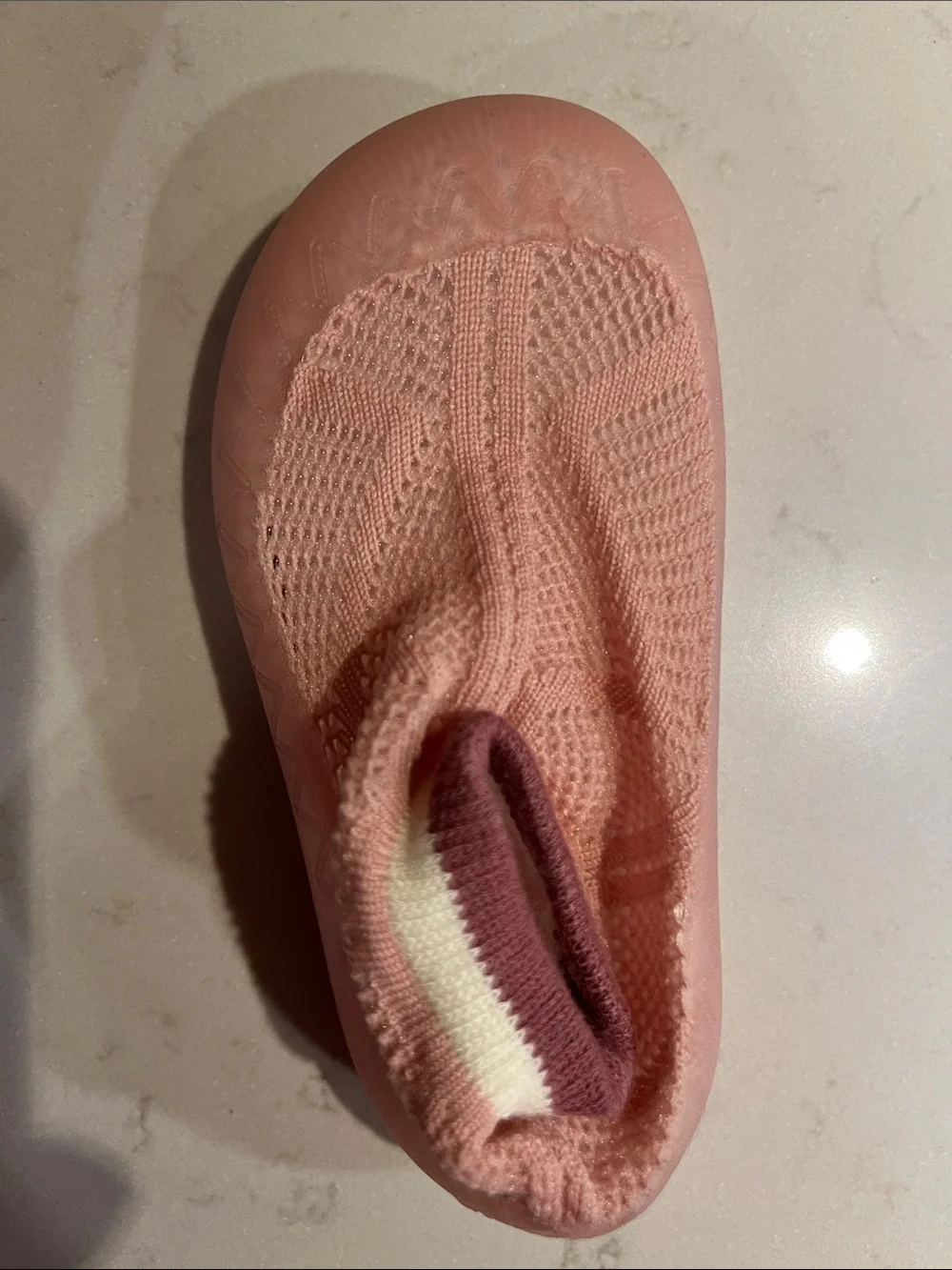 Kids Pink Slip-On Water Shoes with Elastic Ankle 1-2 years
